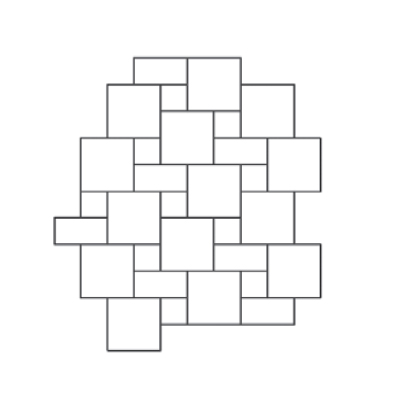 3 Different sizes of cobbles and flagstones used to create striking laying patterns