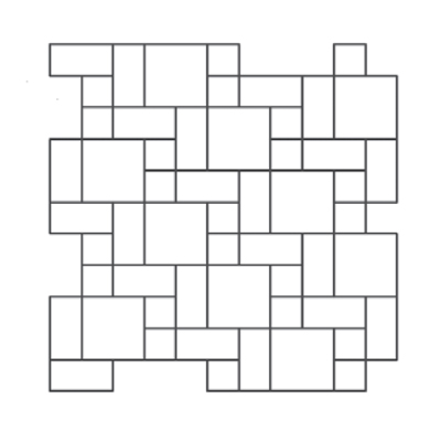 3 Size Mixed Laying Pattern with different types of square paving