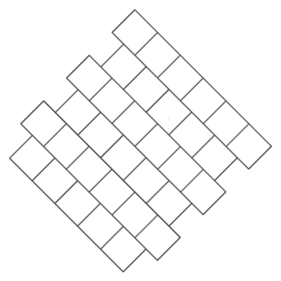 45 Stretcher Bond Laying Pattern with square paving