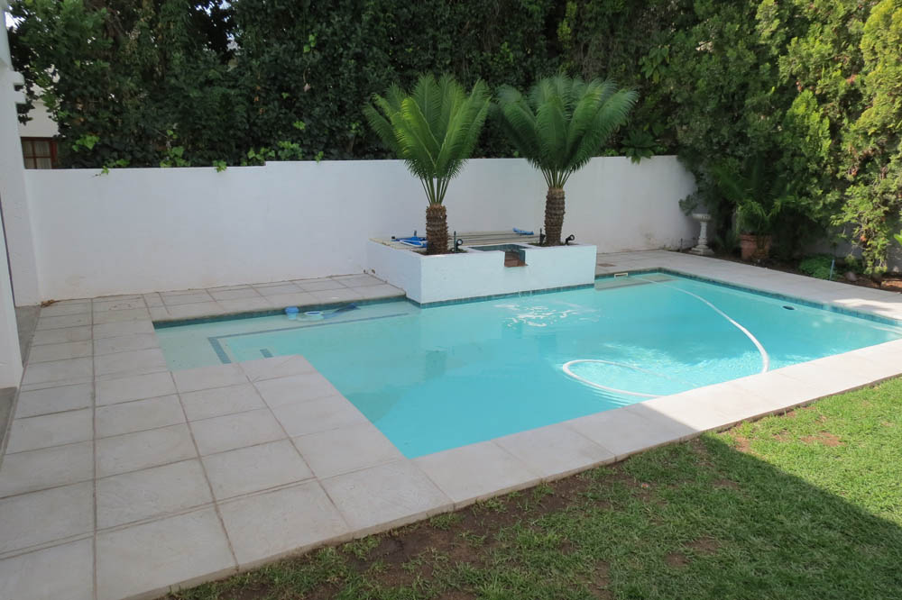 Meditation pool with light paving around
