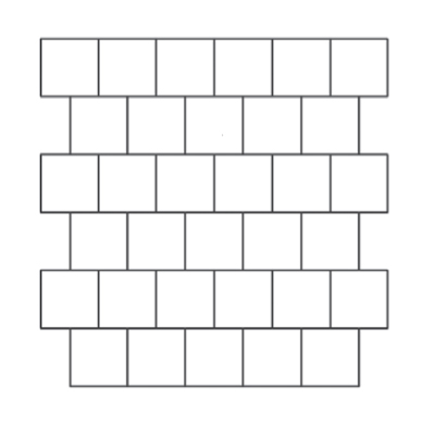 Stretcher Bond Laying Pattern with one size cobbles