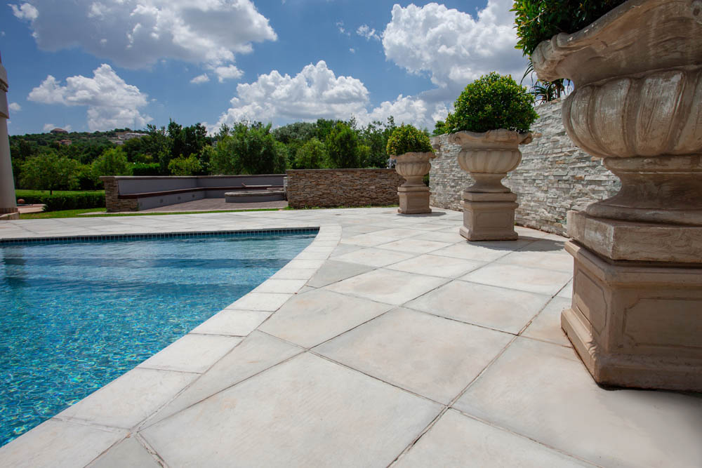 Light grey textured tiles