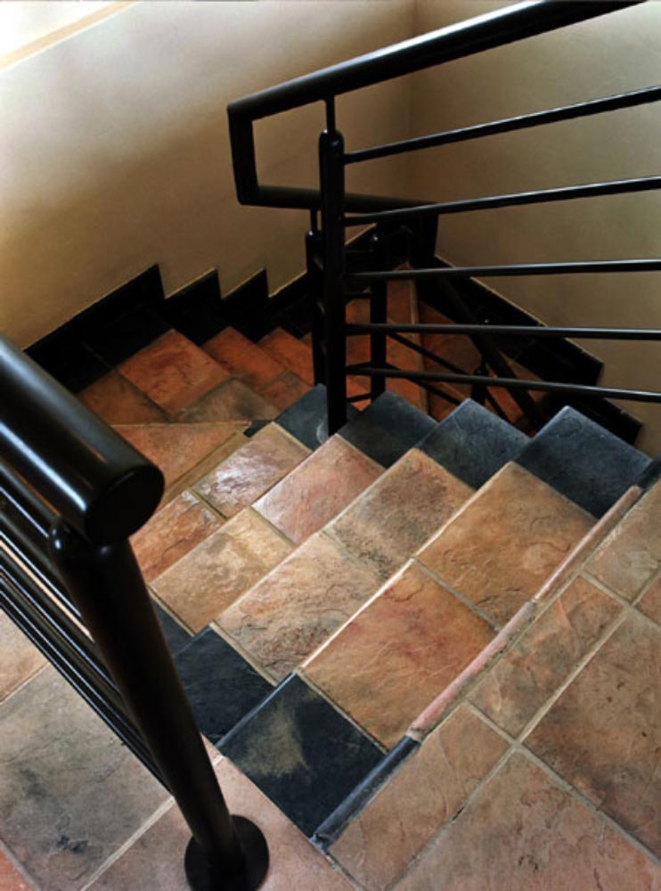 Smartile coping installed on indoor stairway