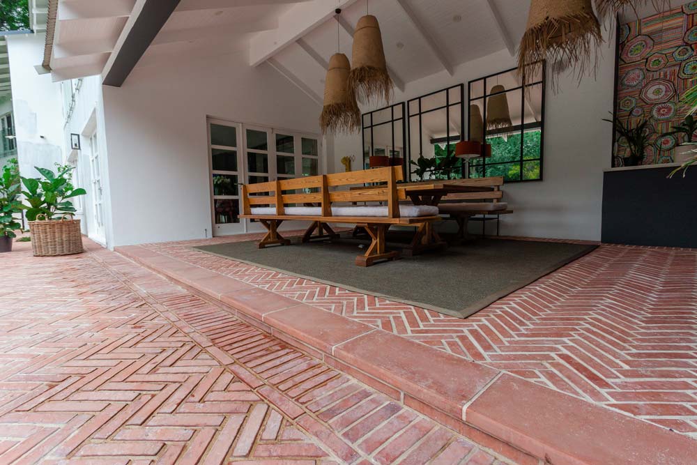 Newtown Coping in Terracotta used at a Outdoor Living Space