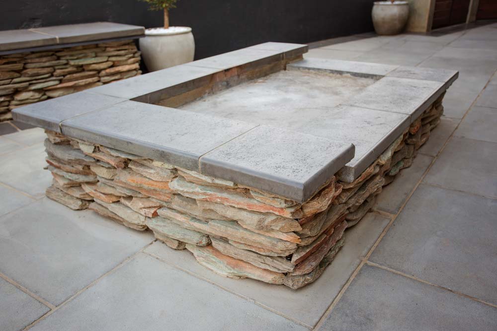 Newtown Coping used at a firepit